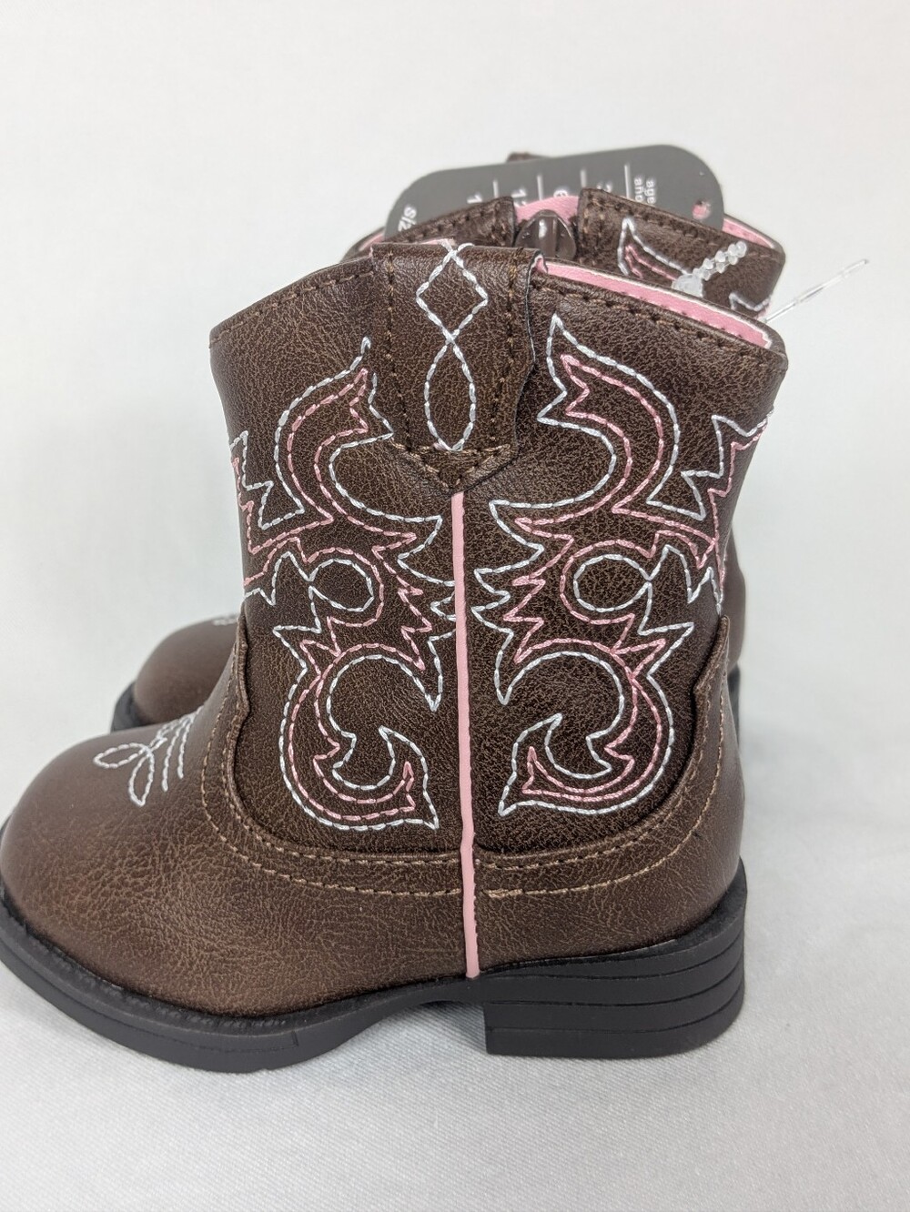 Baby Girls Pink/Brown Western Boots NWT - Picture 3 of 5